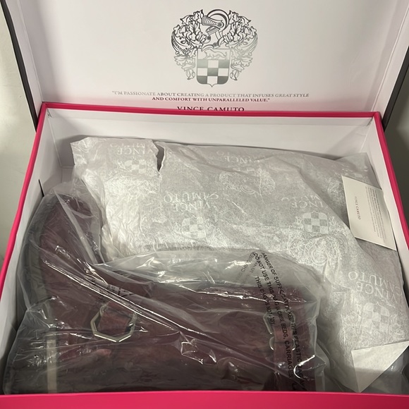 NIB Vince Camuto Women’s Wadelyn Leather Round Toe Mid-Calf Boot, Red - 6.5 - Picture 11 of 13